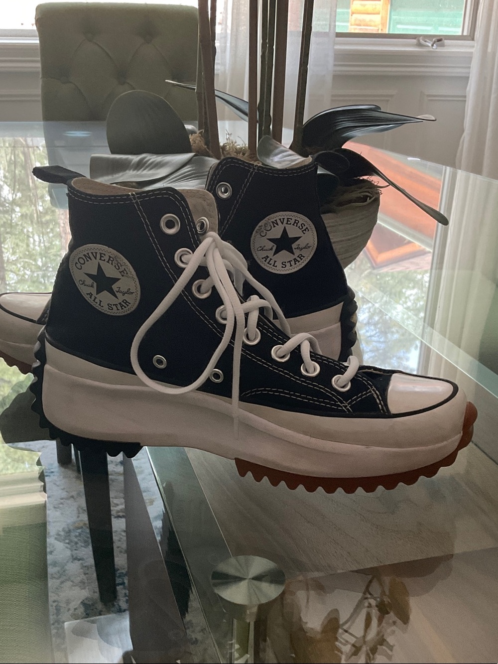 Converse Black & White Platform High Top Sneakers